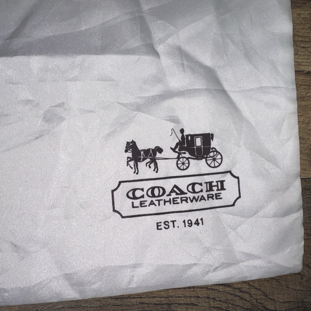 Coach Leatherware 23x19 Ivory Satin Drawstring Dust Bag Storage Purse Shoes - Picture 5 of 5